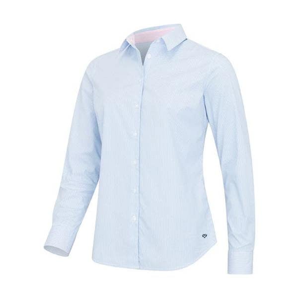 Hoggs of Fife Ingliston ladies stretch stripe shirt with long sleeves and shaped fit, smart country shirt for casual or formal wear