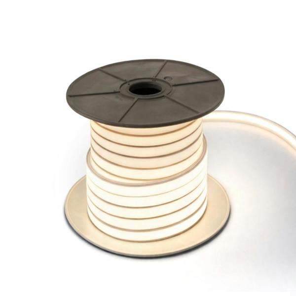 ENER-J 30 Meters 24V Silicon Neon Strip, Size: 10x10mm, IP65. Includes 30pcs Clips & 5 connector cable, Natural White