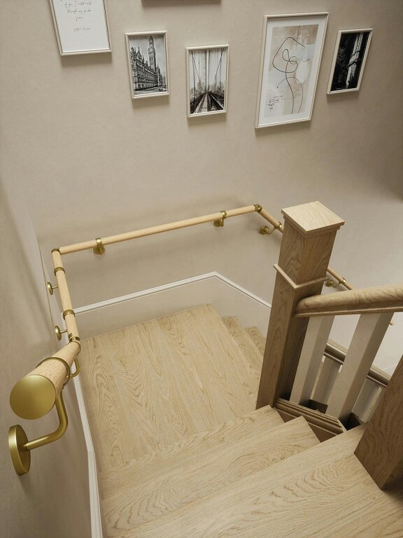 Handrails Direct Arden Natural Pine Quarter Landing Handrail