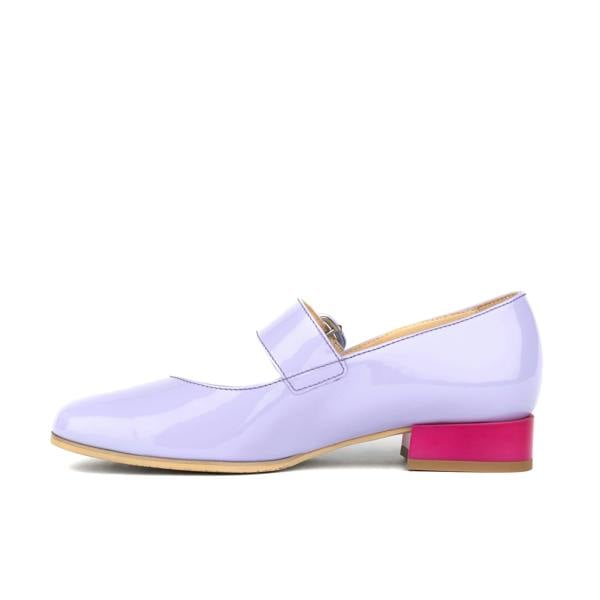 Embassy London Bliss - Lavender & Rose - Women's block heel square toe patent leather Mary-Jane