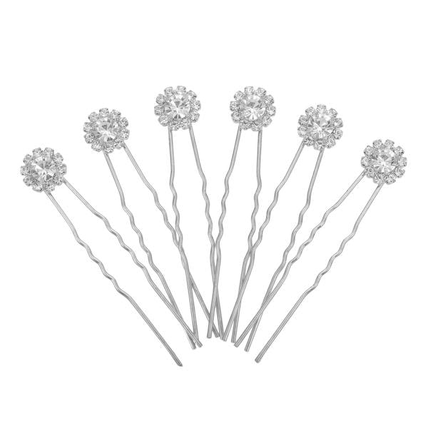 Gold Trip Set of 6 Crystal Flower Hair Pins