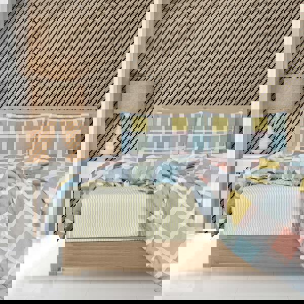 Smart Living Luxury Super Soft Crosshatch Check Reversible Complete Bedding Set