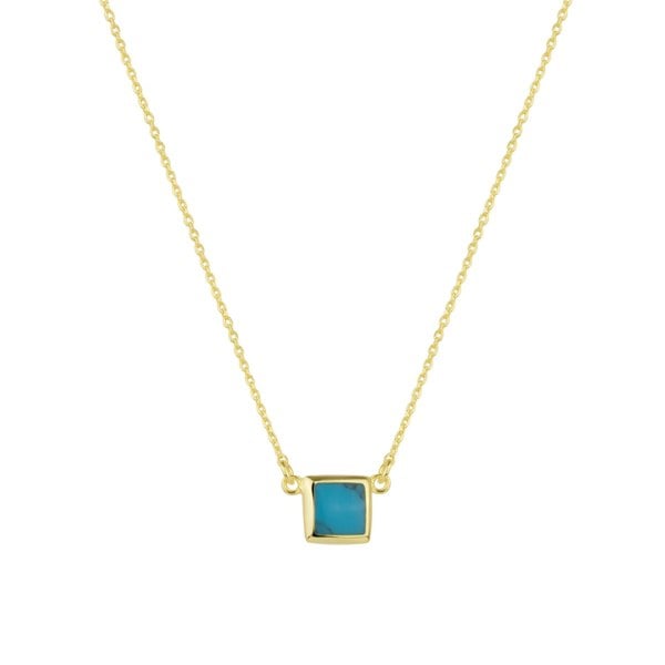 Spero London Turquoise Square Sterling Silver Necklace