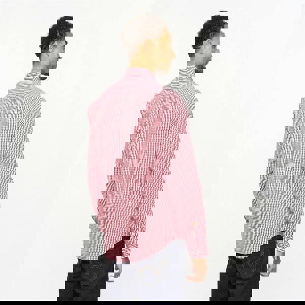 Gabicci V55GW01 Mens Fraser Long Sleeve Woven Check Shirt Gabicci Vintage - CHERRY