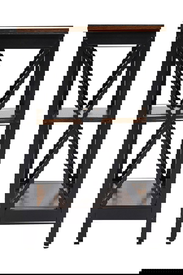 Living and Home Two Layer Vintage Wooden Square Side Table