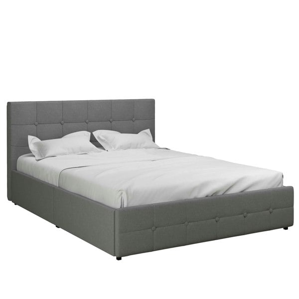 Dorel Home Rose Bed with Storage Fabric Grey - Double