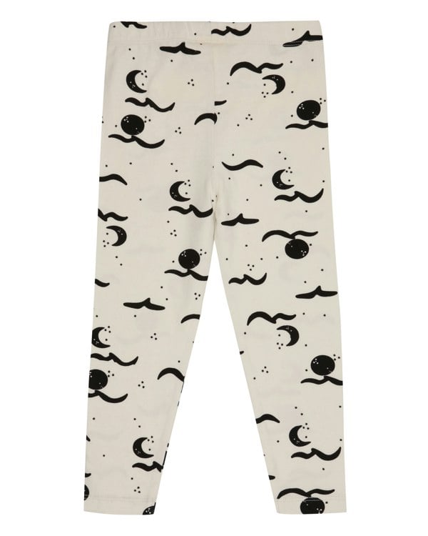 organic cotton Cream Moon Wave Print Leggings - image 2