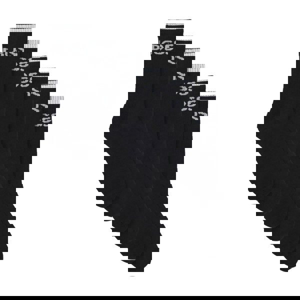 Boss Unisex Adult Ribbed Short Socks (Pack of 6) - Black