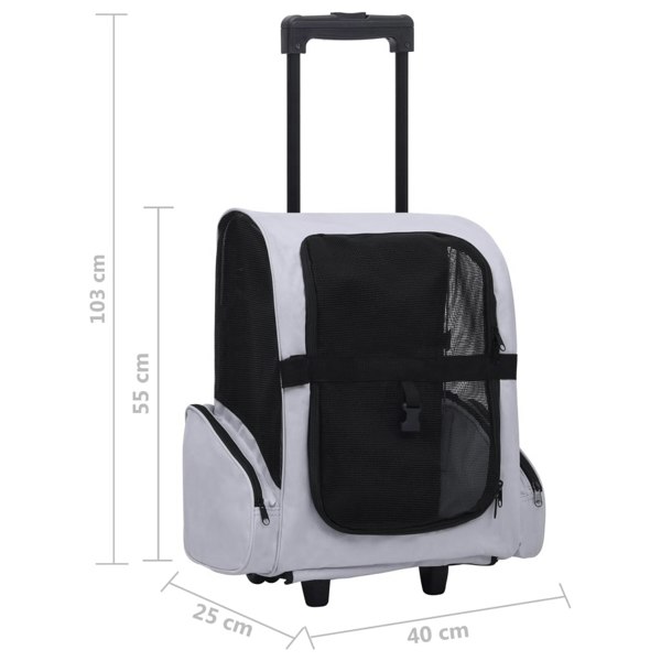 Berkfield Foldable Multipurpose Pet Trolley Grey