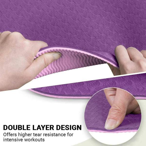 ROMIX Pro Yoga Mat with Alignment Lines, 6mm Non Slip Lightweight Exercise Mat with Carry Bag and Strap