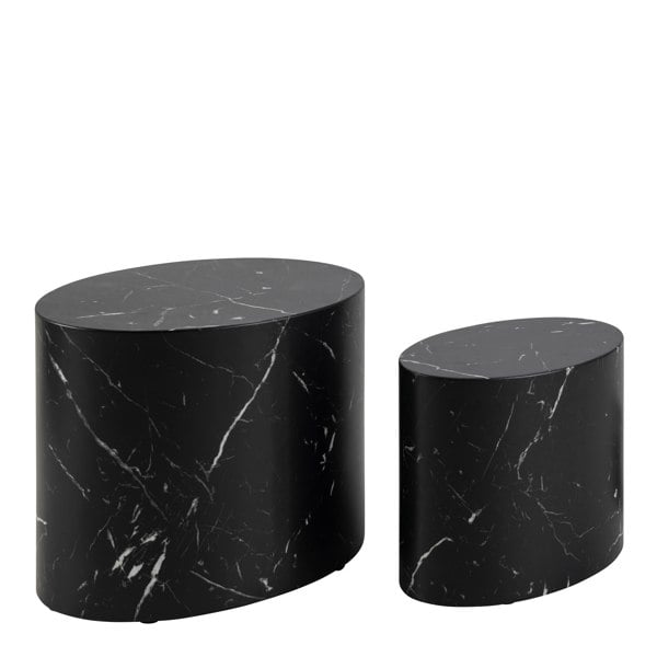 Furniture To Go Mice Oval Coffee Table Set in Black