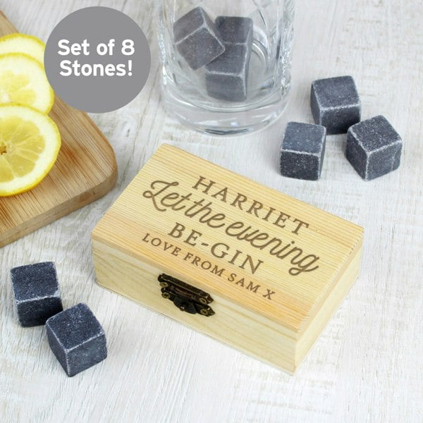 Personalised Memento Company Personalised Let The Evening Be-Gin Cooling Stones