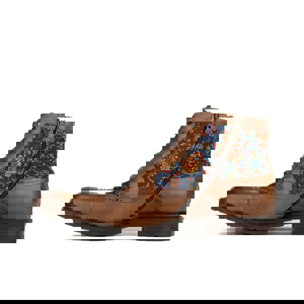 Embassy London Charles - Tan & Blue Flowers - Men's leather lace up boot