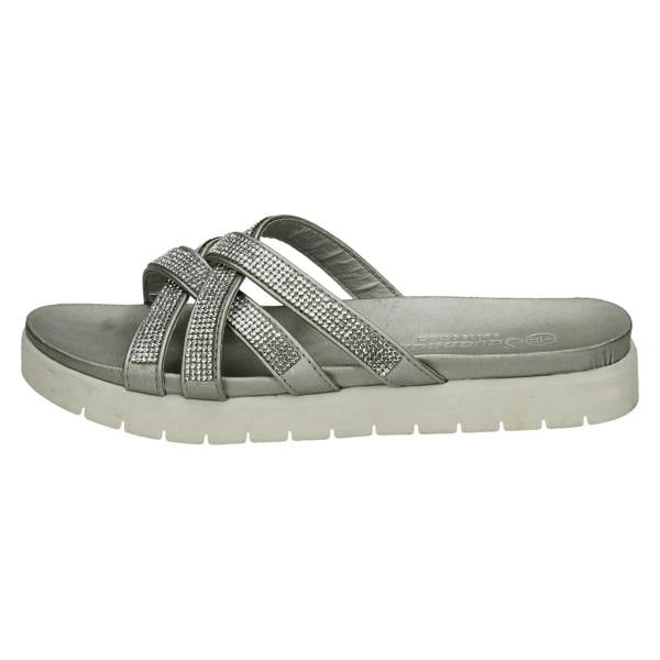 Savannah Ladies Savannah Flat Sole Cross Strap Mules