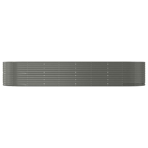 Berkfield Garden Raised Bed Grey 367x140x68 cm Powder-coated Steel