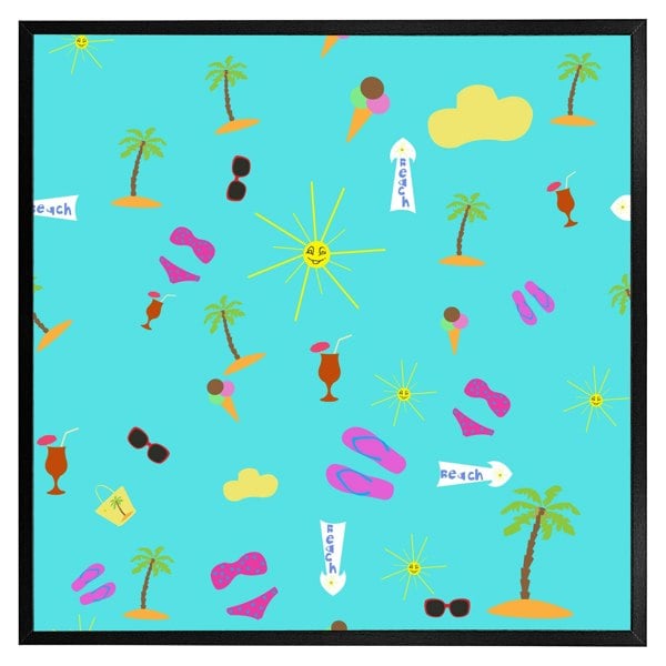 Benjamin Tate Design Beach cartoons (Picutre Frame)