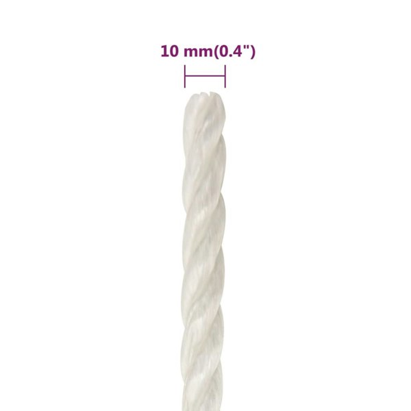Berkfield Work Rope White 10 mm 100 m Polypropylene
