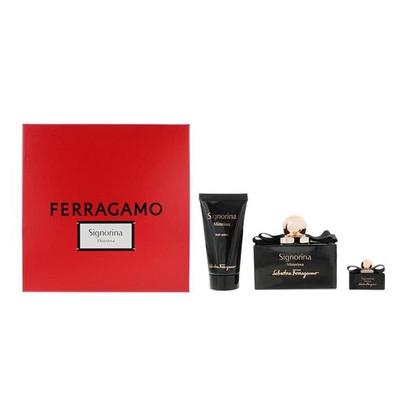 Salvatore Ferragamo Signorina Misteriosa EDP 100ml, 5ml Mini + Body Lotion 50ml Gift Set for Her