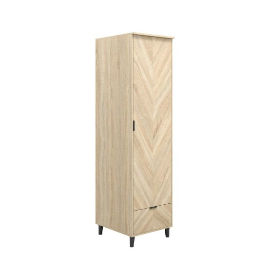 Wyld Haus Skerries 1 Door Chevron Wardrobe Natural Oak Wood