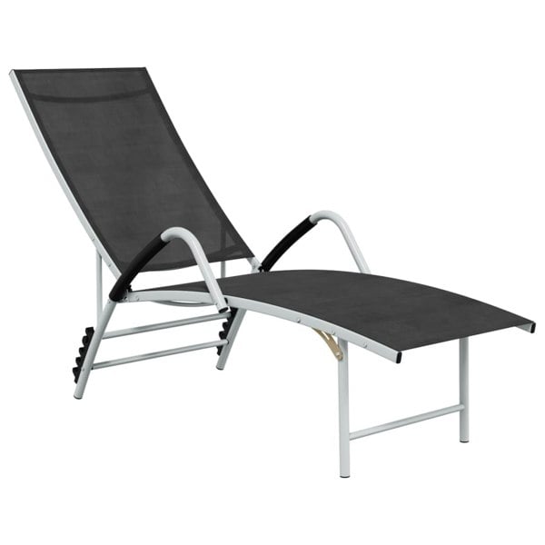 Berkfield Sun Lounger Textilene and Aluminium Black