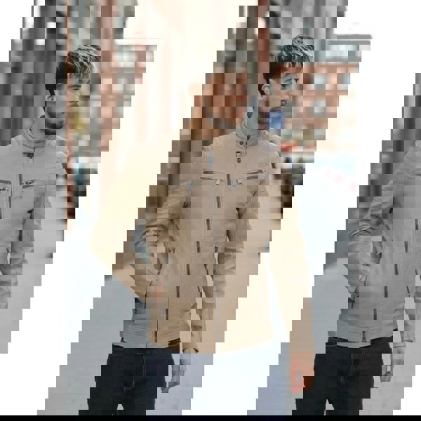 Leather Company Men's Lambskin Leather Motorcycle Jacket Slim Fit Biker Coat