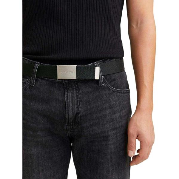 Jack And Jones Mens Canvas Woven Belt - Black - 