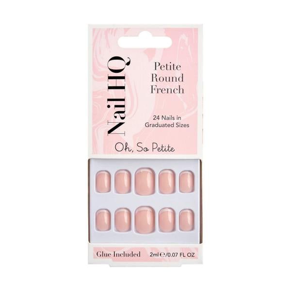 Nail HQ Petite Round French Nails (24 Pieces)