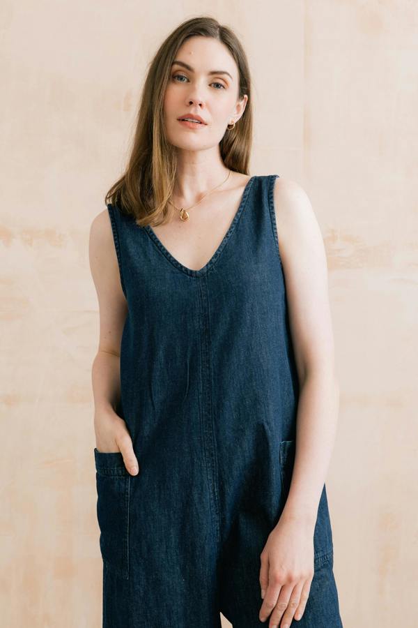 Lily & Me Erica Denim Wide Leg Jumpsuit