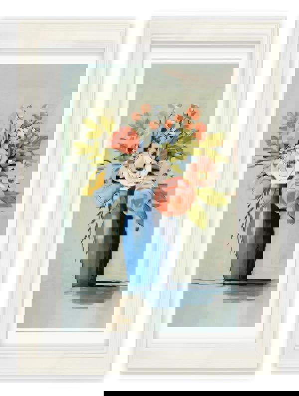 Exceptional Art The Pastel Bouquet Duo - Cream Hurstwood frame