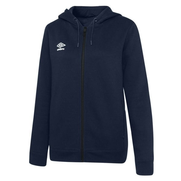Umbro Womens/Ladies Club Leisure Full Zip Hoodie - Navy/White