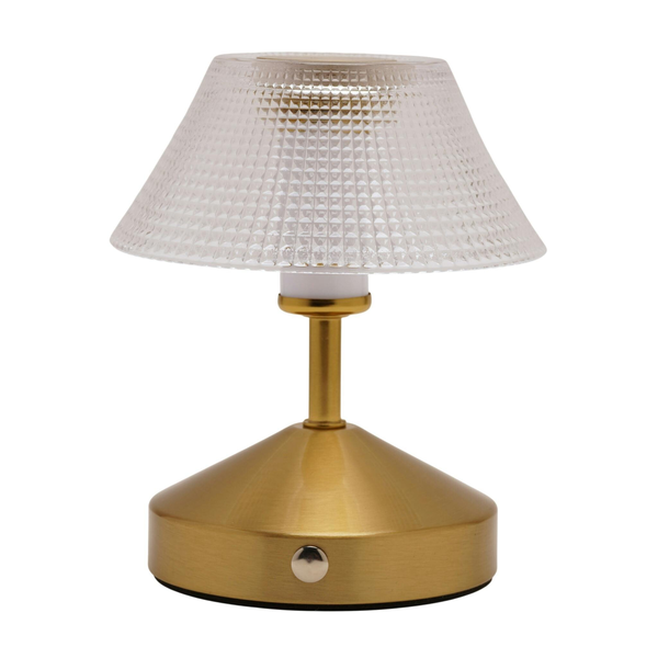 Hestia Small Etched Glass Bronze USB LED Touch Table Lamp