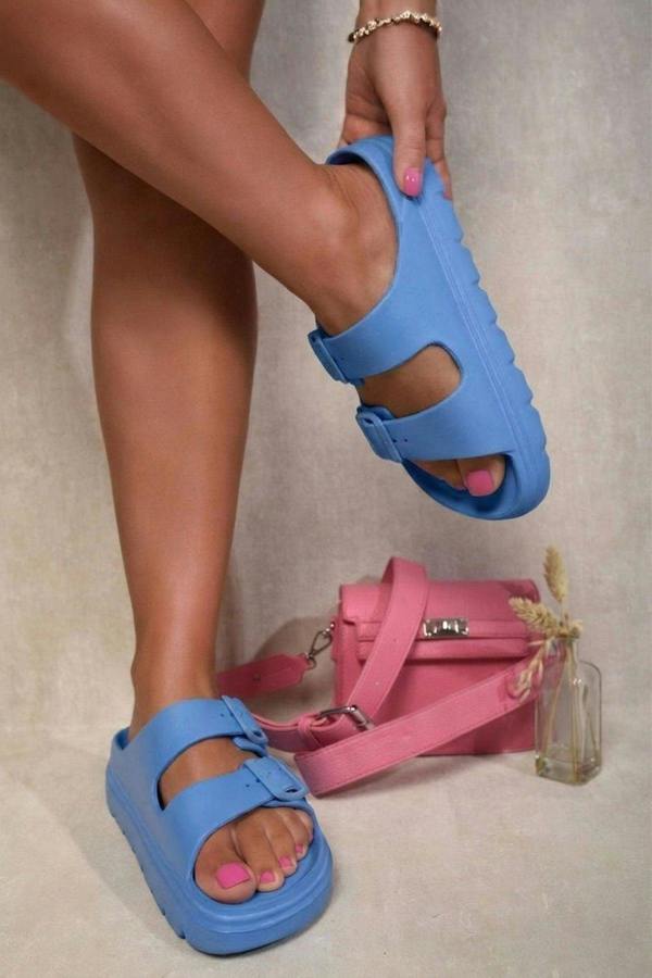 ikrush Kinsley Double Strap Chunky Slide Sandals
