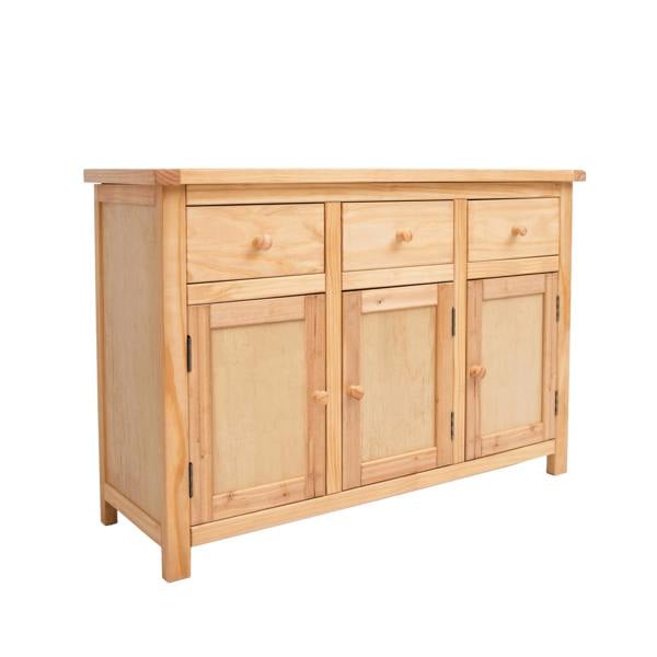 Cabinet Bits Lugo Waxed 3 Drawer 3 Door Sideboard Wood Knob