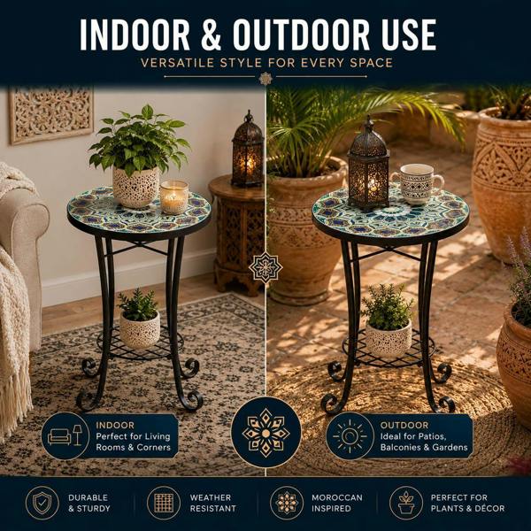 35cm Casablanca Mosaic Plant Stand/Side Table image 5