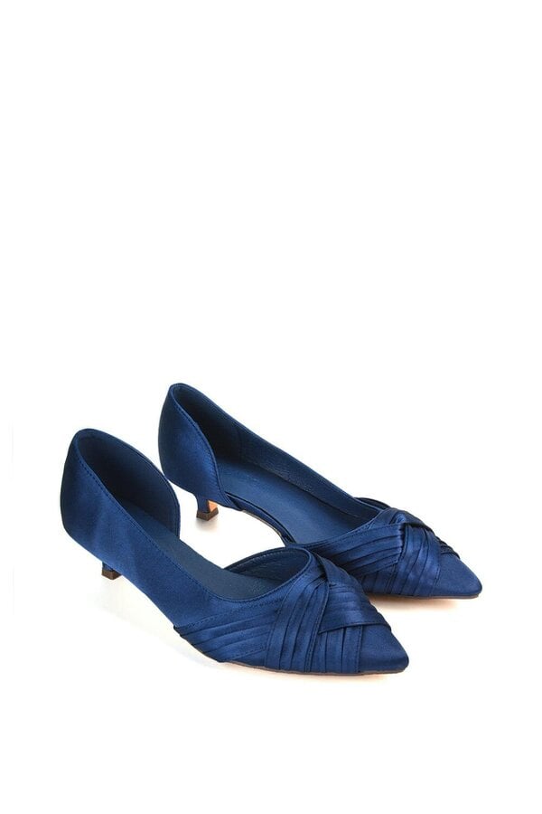 XY LONDON Pointed Toe Kitten Low Heel Classic Bridal Shoe Pumps