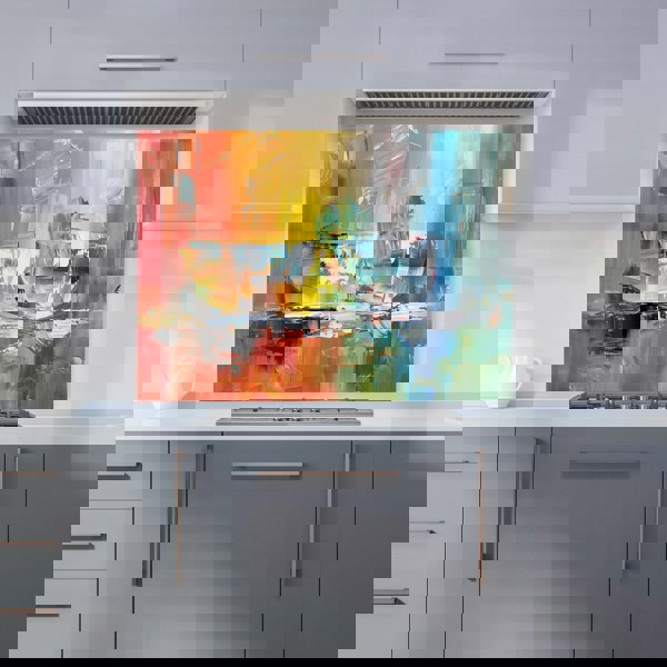Warren Reed - Designer Impressionist's Palette: Colorful Abstraction Kitchen Splashback