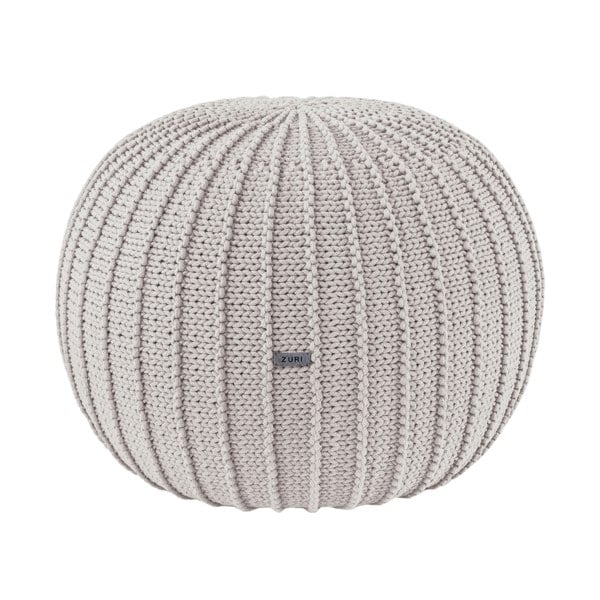 Knitted pouffe, Medium | OATMEAL - Zuri House