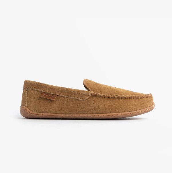 Polo Ralph Lauren BRENAN Logo Mens Dress Suede Slippers Snff Suede/Navy