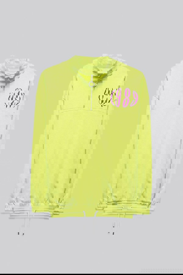 ENORSIA Half Zip High Neck Embroidery Sweatshirt