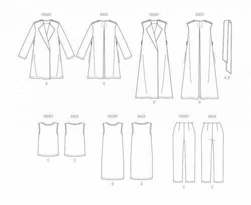 Butterick Sewing Pattern 6948, Jackets, Waistcoats, Tops, Dresses, Trousers for Women, K5 (8-10-12-14-16) - Easy
