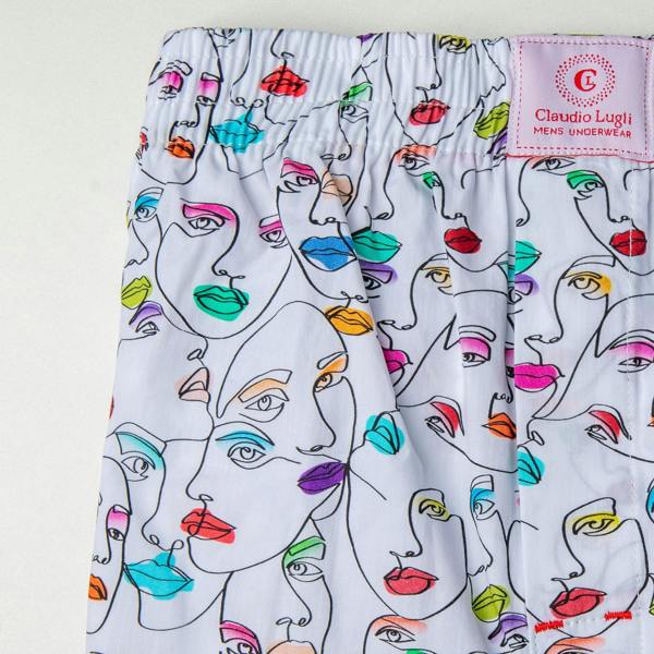 THE GIRL FACE COTTON POPLIN PRINT BOXER SHORTS - Premium Men's Patterned Shirt by Claudio Lugli | Bold Design, Tailored Fit, Best Printed Shirts