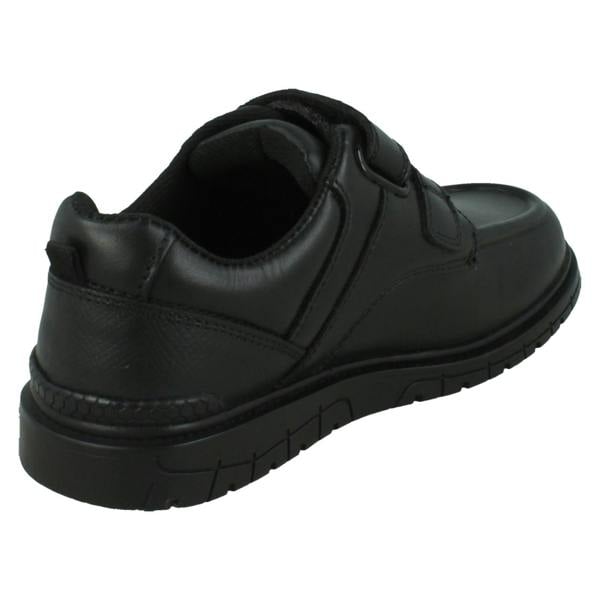 Spot On Boys Double Strap Black Leather School Shoes N1152