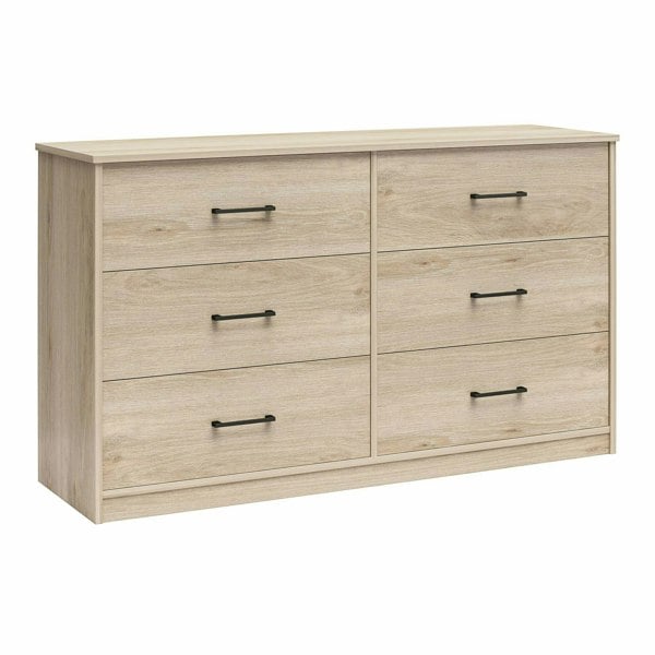 Dorel Home BrEZ Build Pearce 6 DRW Dresser Light Oak