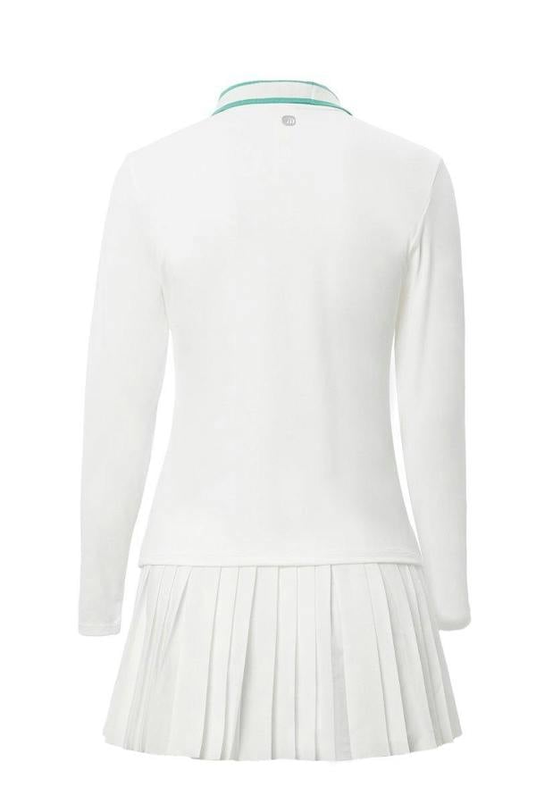 Anniou UPF 50+ Long-Sleeve Polo Pickleball Skirt Set