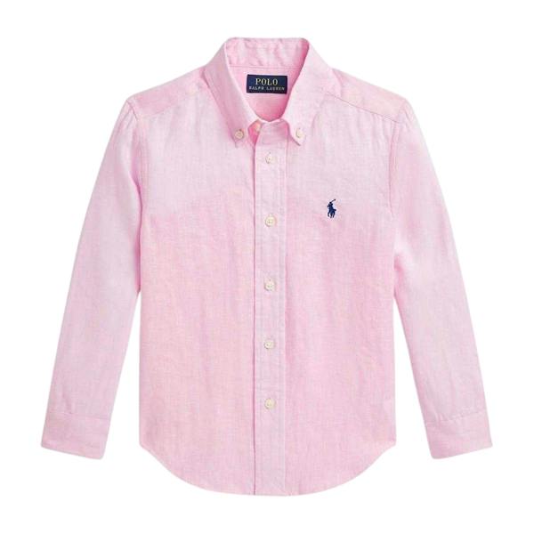 Ralph Lauren Childrens/Kids Linen Long-Sleeved Shirt - Pink - 