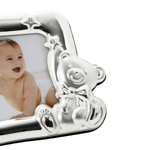 Square Shaped Teddy Bear Baby Photo Frame with Small Diamante Stars Image 4