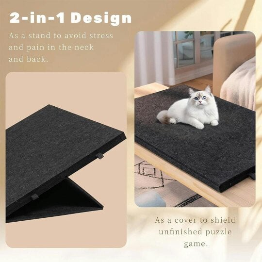 Havendro 1000PCS Tilting Puzzle Board with 2in1 Designed Stand Cover Felt Mat w/ 6 Drawer