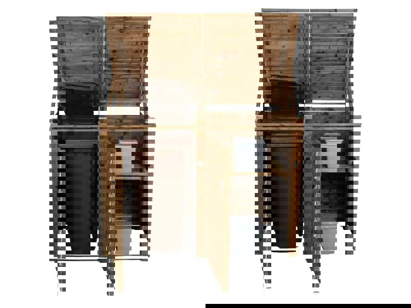 Arbor Garden Solutions Wooden Wheelie Bin Store, Brown Finish