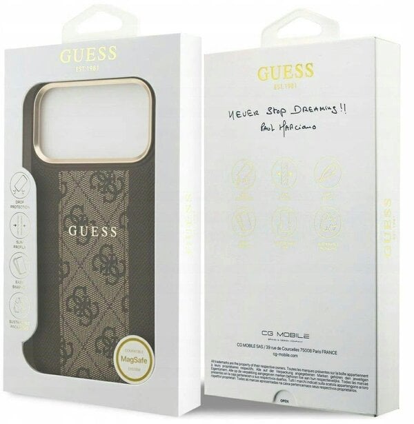 Guess 4G Stripe Case with MagSafe for iPhone 17 Pro Max 6.9" Brown - GUHMP17XPG4SEMCW