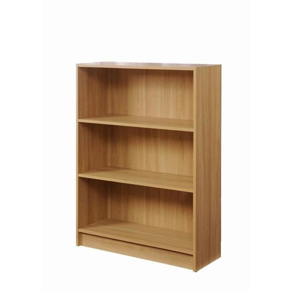 3 Tier Bookcase Wide Display Shelving Storage Unit Wood Furniture